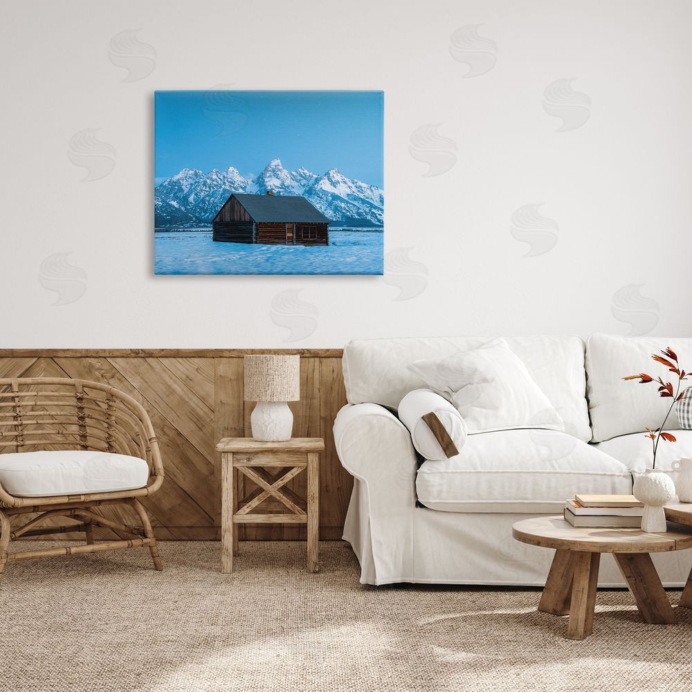 Jared Kreiss Log Cabin Mountain View Canvas Wall Art Print in Room