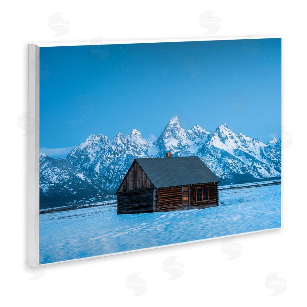 Jared Kreiss Log Cabin Mountain View Wall Plaque Art Print