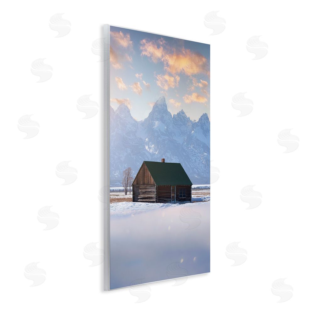 Jared Kreiss Snowy Winter Cabin Wall Plaque Art Print