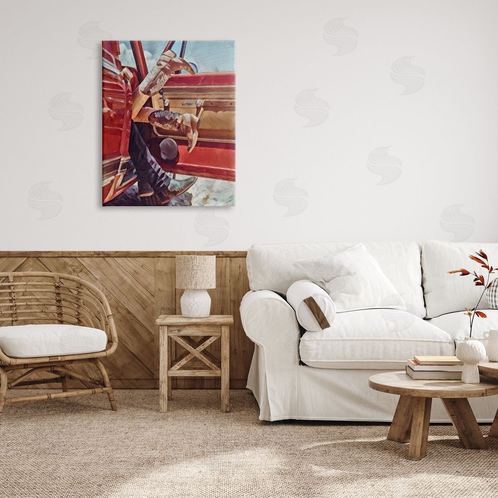 Jesse Keith Romantic Cowboy Boots Couple Canvas Wall Art Print in Room