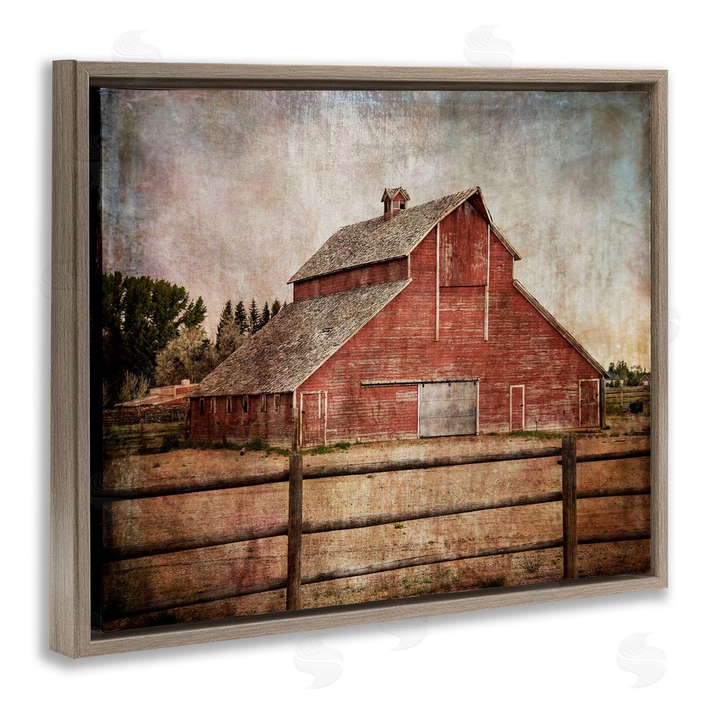 Ramona Murdock Vintage Rustic Barn Brown Floating Frame Canvas Wall Art Print