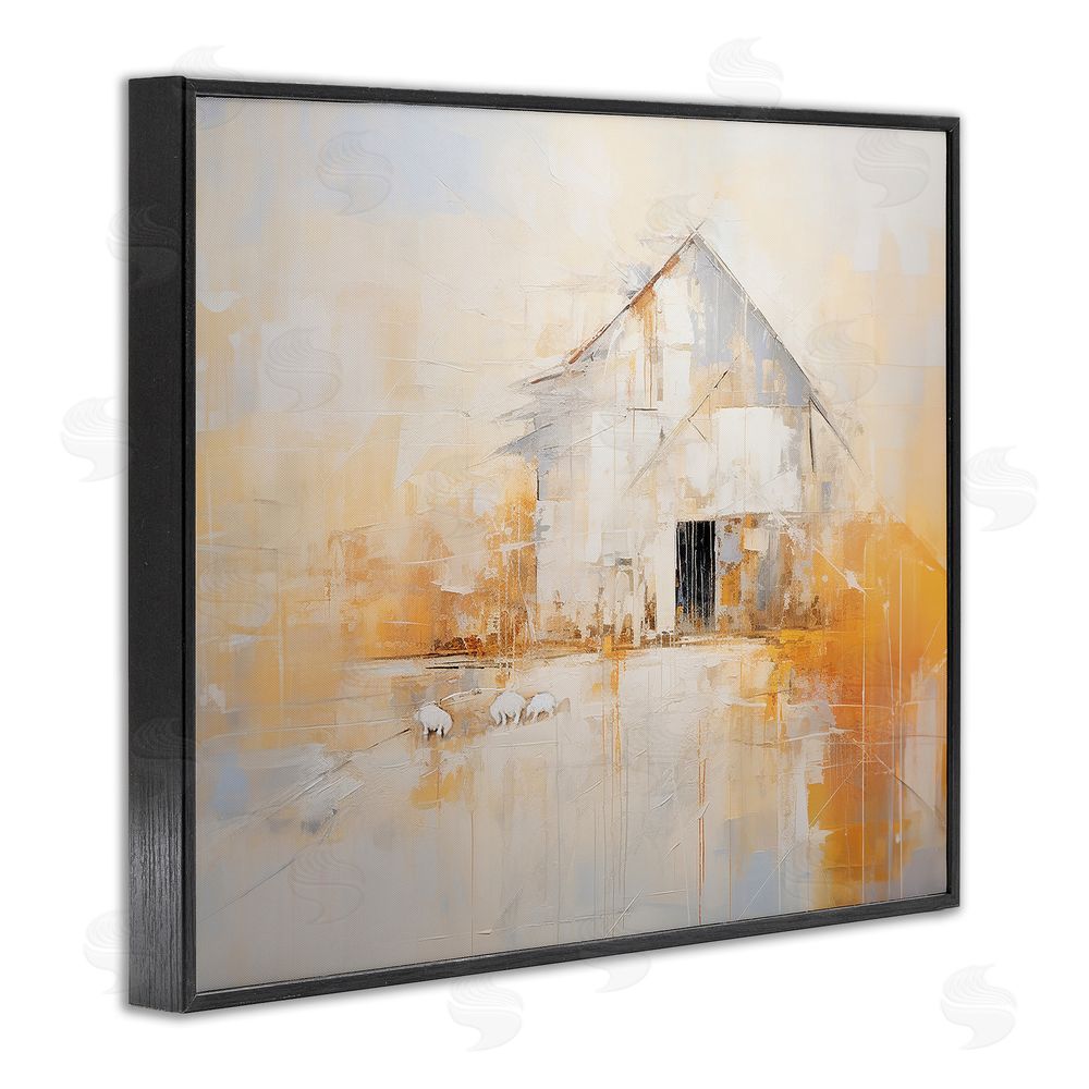 Ramona Murdock White Abstract Barn Painting Black Framed Giclee Wall Art Print