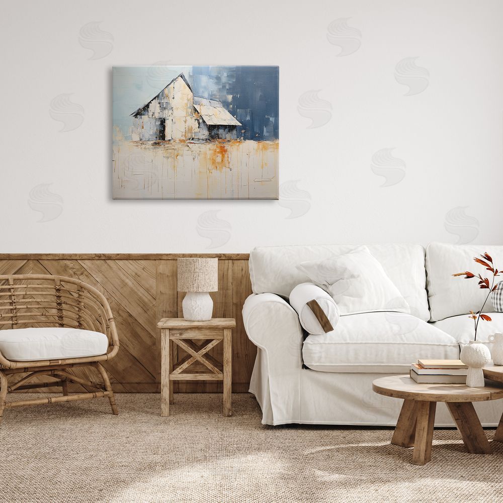 Ramona Murdock Barn Painting Abstraction Canvas Wall Art Print in Room