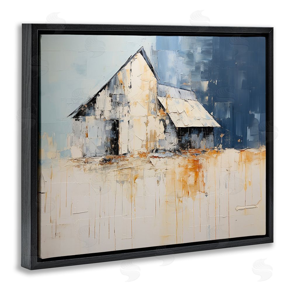 Ramona Murdock Barn Painting Abstraction Black Floating Frame Canvas Wall Art Print