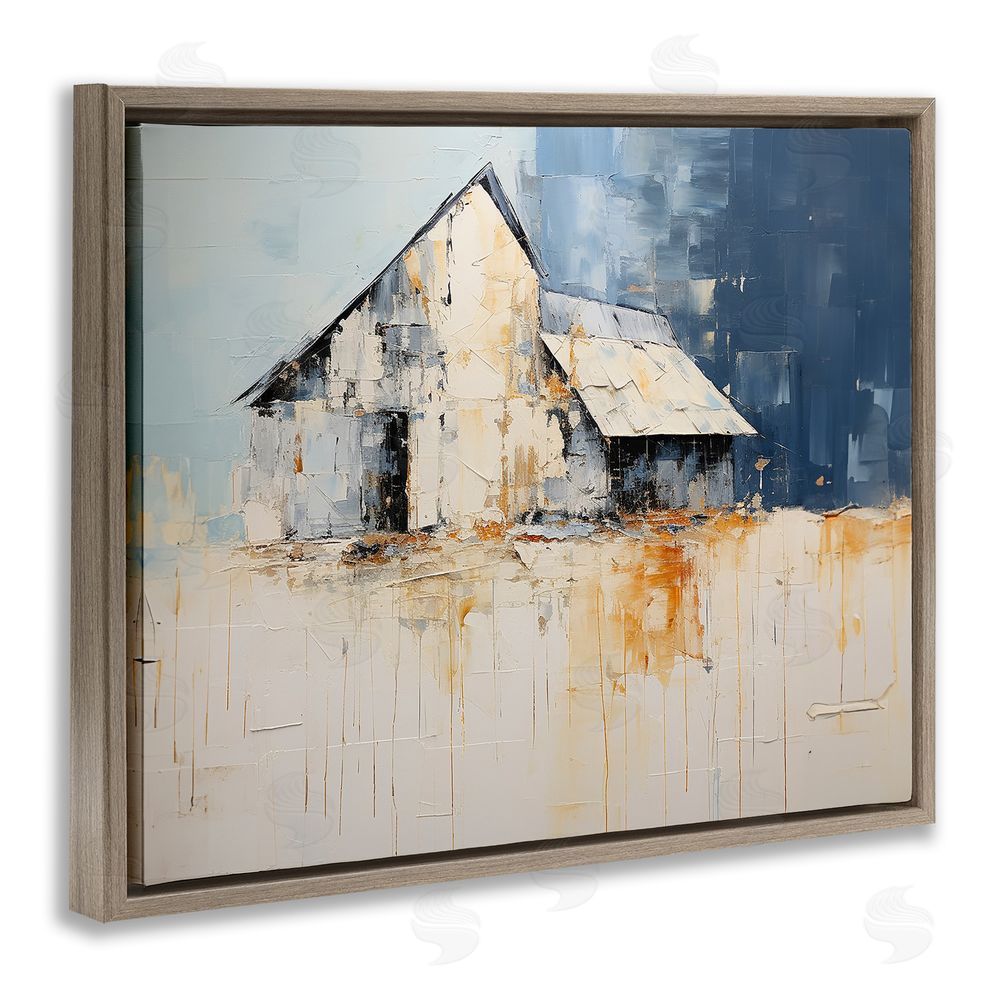 Ramona Murdock Barn Painting Abstraction Brown Floating Frame Canvas Wall Art Print
