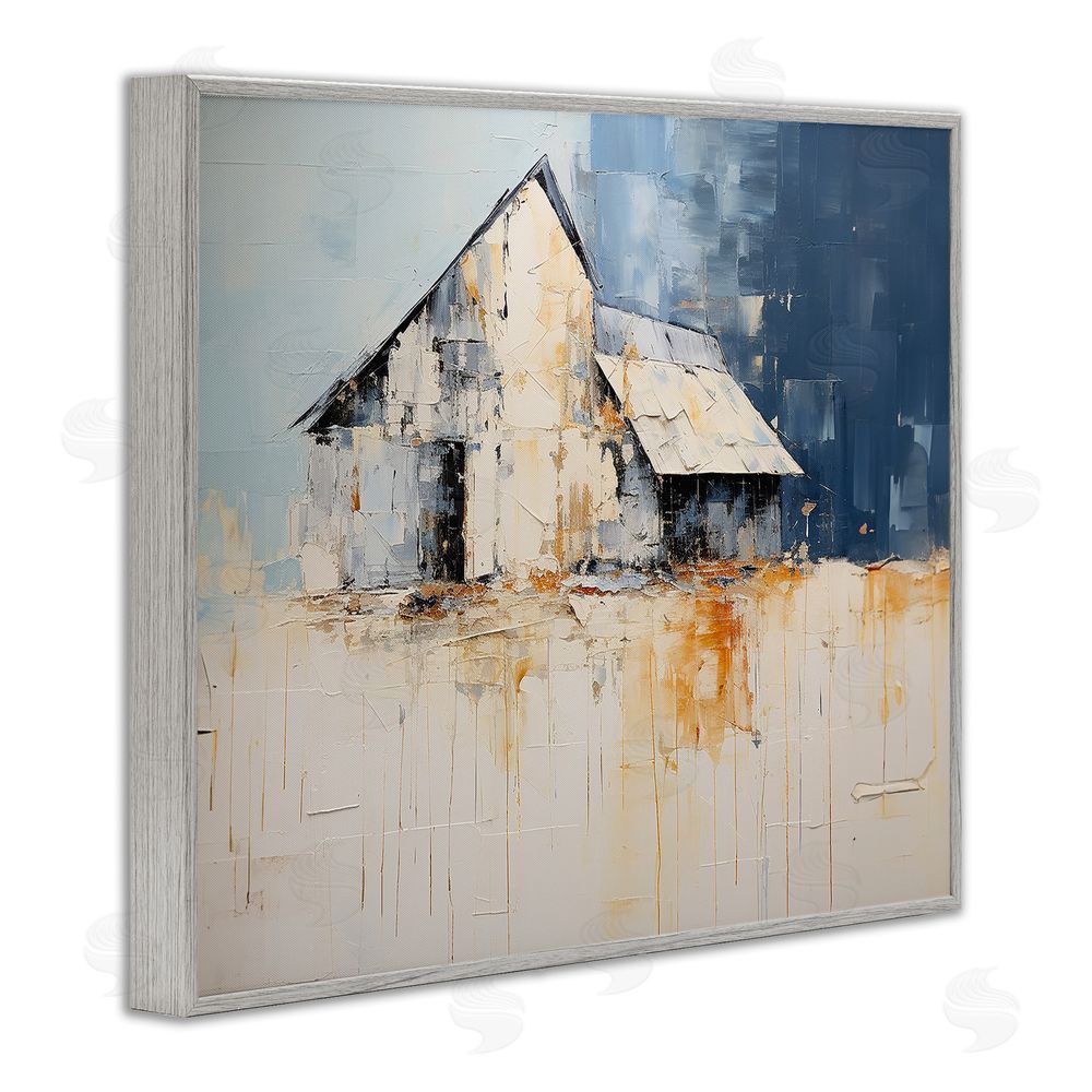 Ramona Murdock Barn Painting Abstraction Gray Framed Giclee Wall Art Print