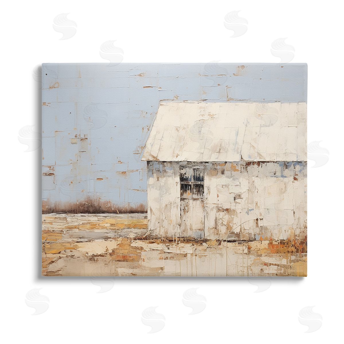 Ramona Murdock Rustic White Barn Stretched Canvas Wall Art Print