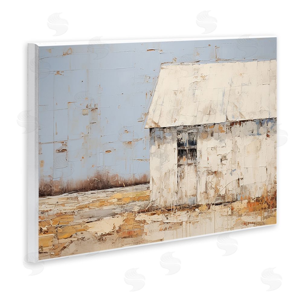 Ramona Murdock Rustic White Barn Wall Plaque Art Print