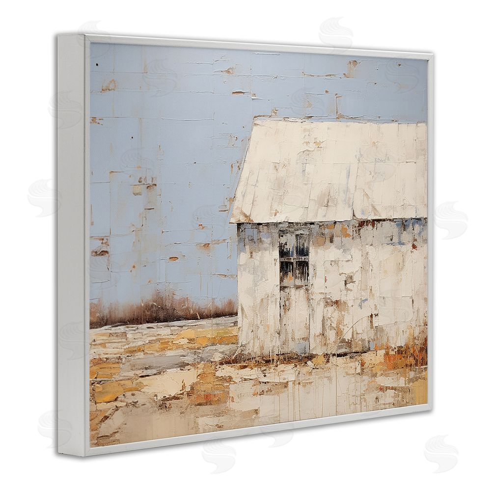 Ramona Murdock Rustic White Barn White Framed Giclee Wall Art Print