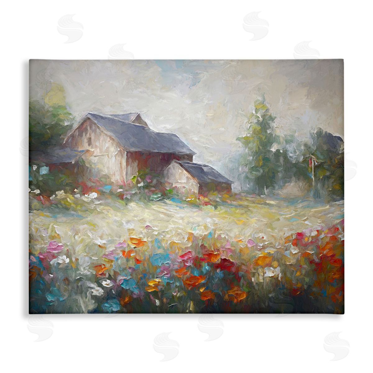 Ramona Murdock Abstract Floral Countryside Stretched Canvas Wall Art Print