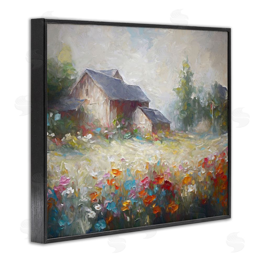 Ramona Murdock Abstract Floral Countryside Black Framed Giclee Wall Art Print