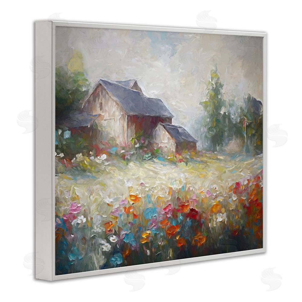 Ramona Murdock Abstract Floral Countryside White Framed Giclee Wall Art Print