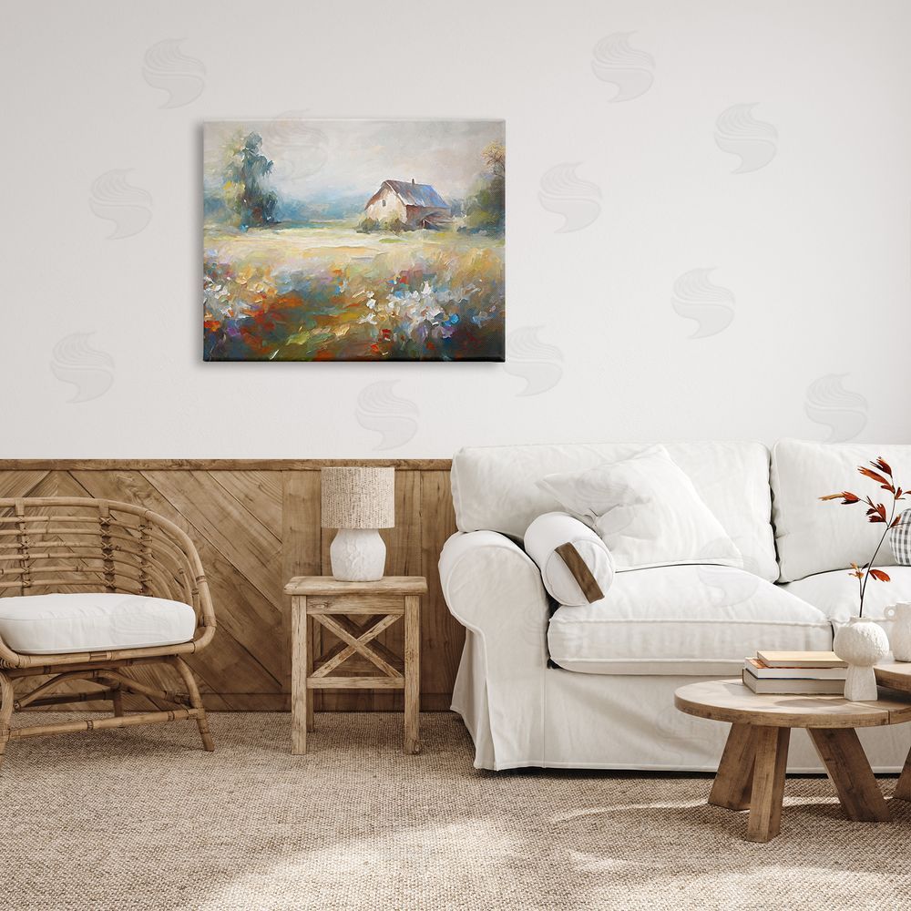 Ramona Murdock Floral Countryside Abstraction Canvas Wall Art Print in Room