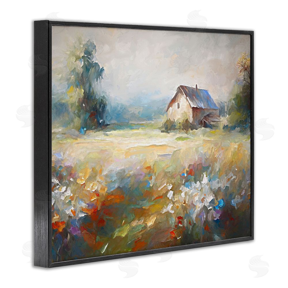 Ramona Murdock Floral Countryside Abstraction Black Framed Giclee Wall Art Print