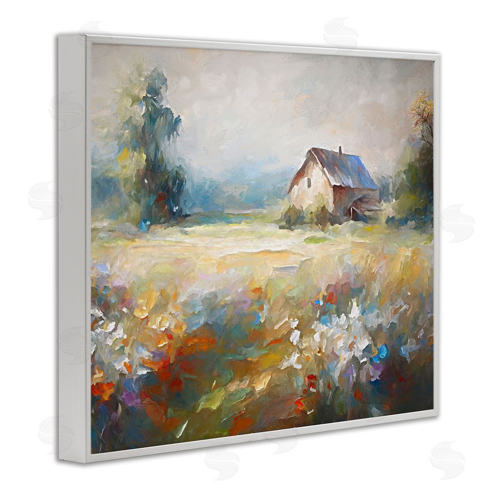 Ramona Murdock Floral Countryside Abstraction White Framed Giclee Wall Art Print
