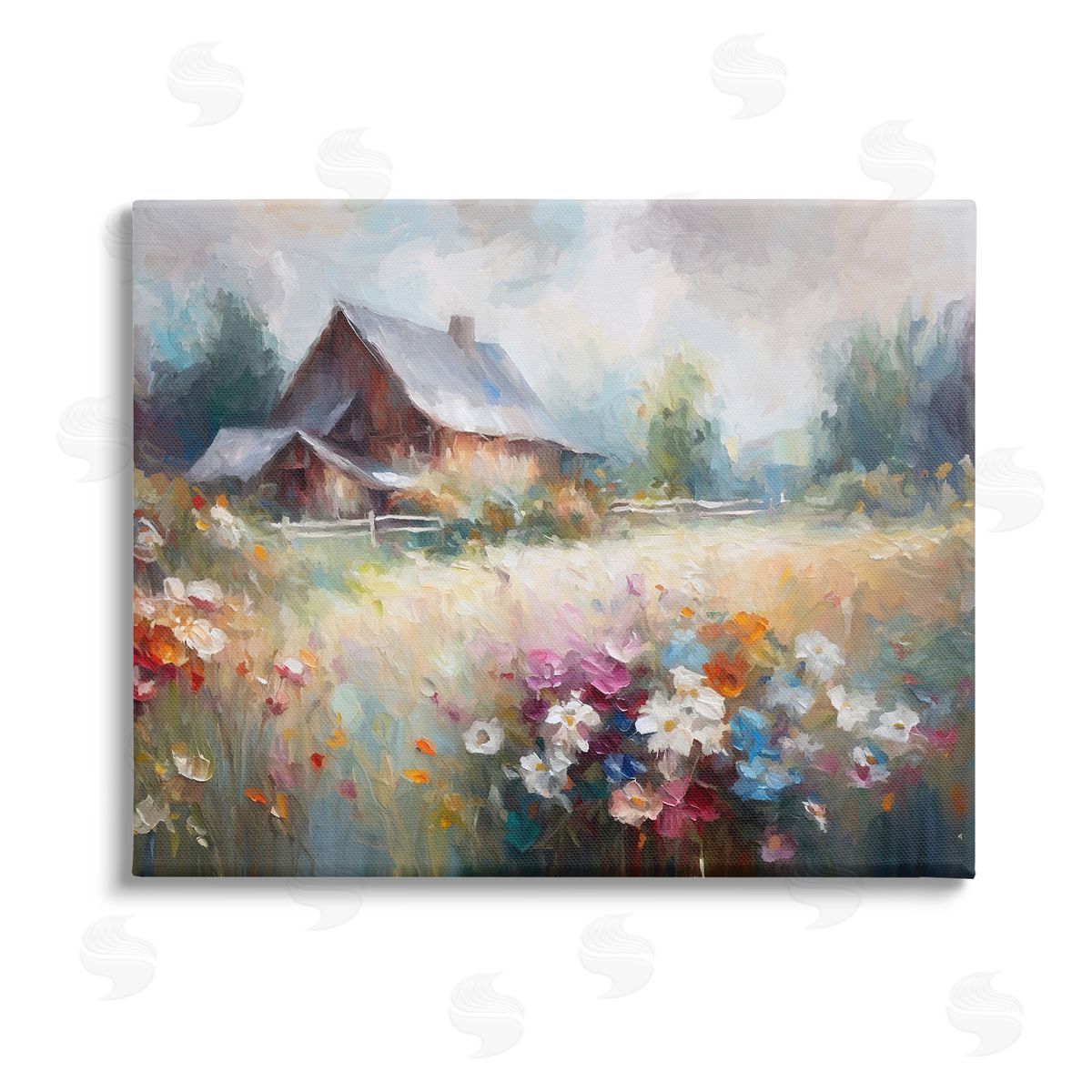 Ramona Murdock Grey Rustic Countryside Stretched Canvas Wall Art Print