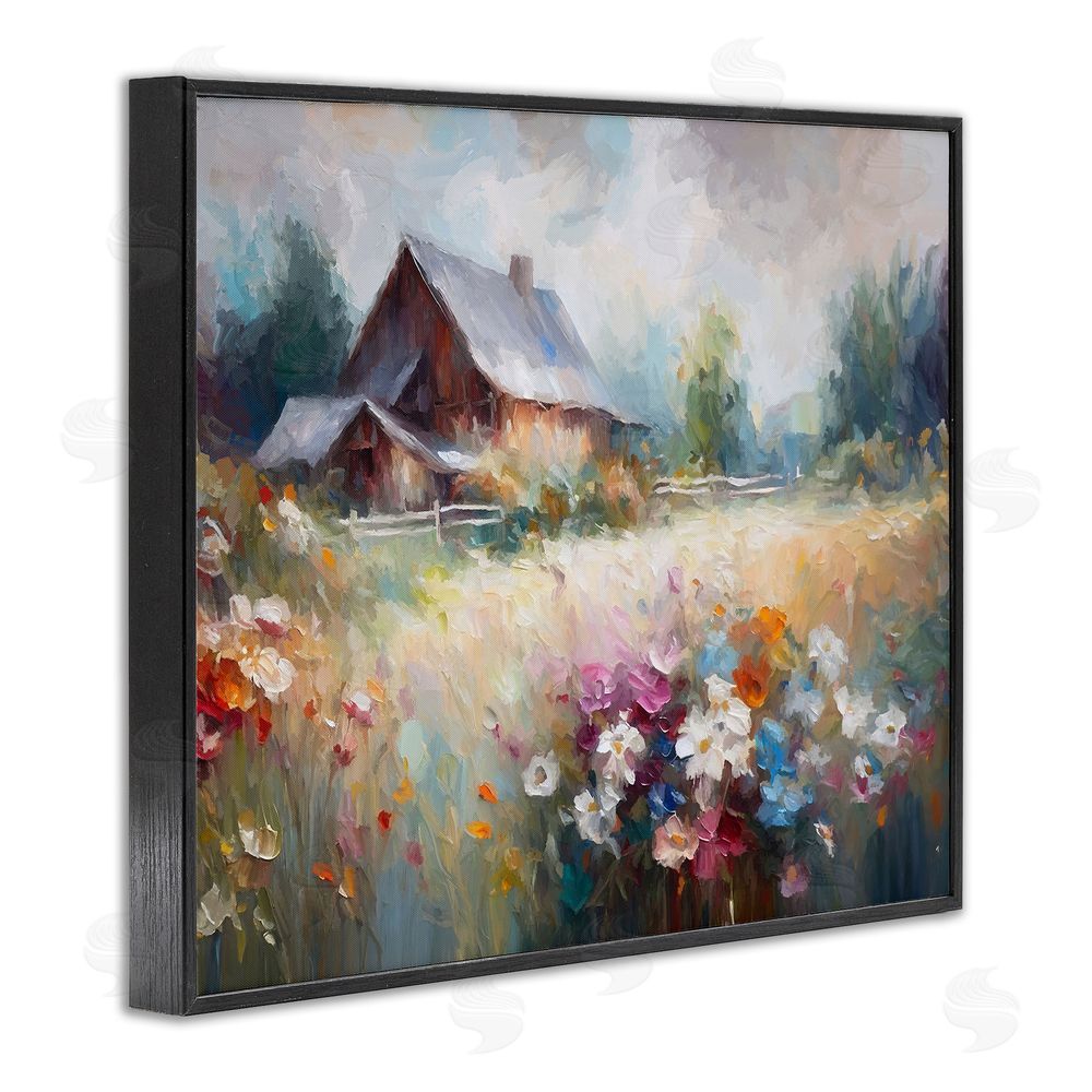 Ramona Murdock Grey Rustic Countryside Black Framed Giclee Wall Art Print