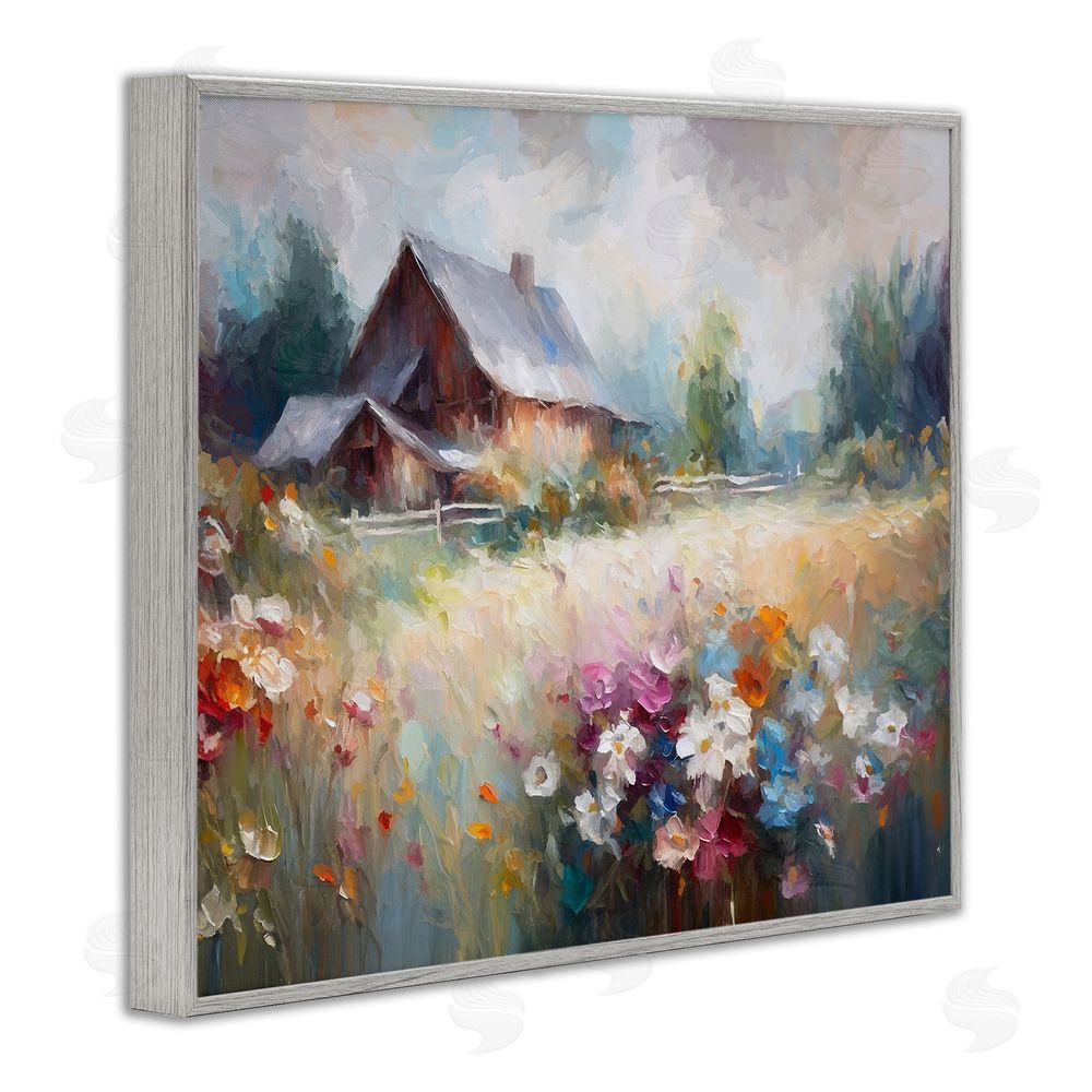 Ramona Murdock Grey Rustic Countryside Gray Framed Giclee Wall Art Print