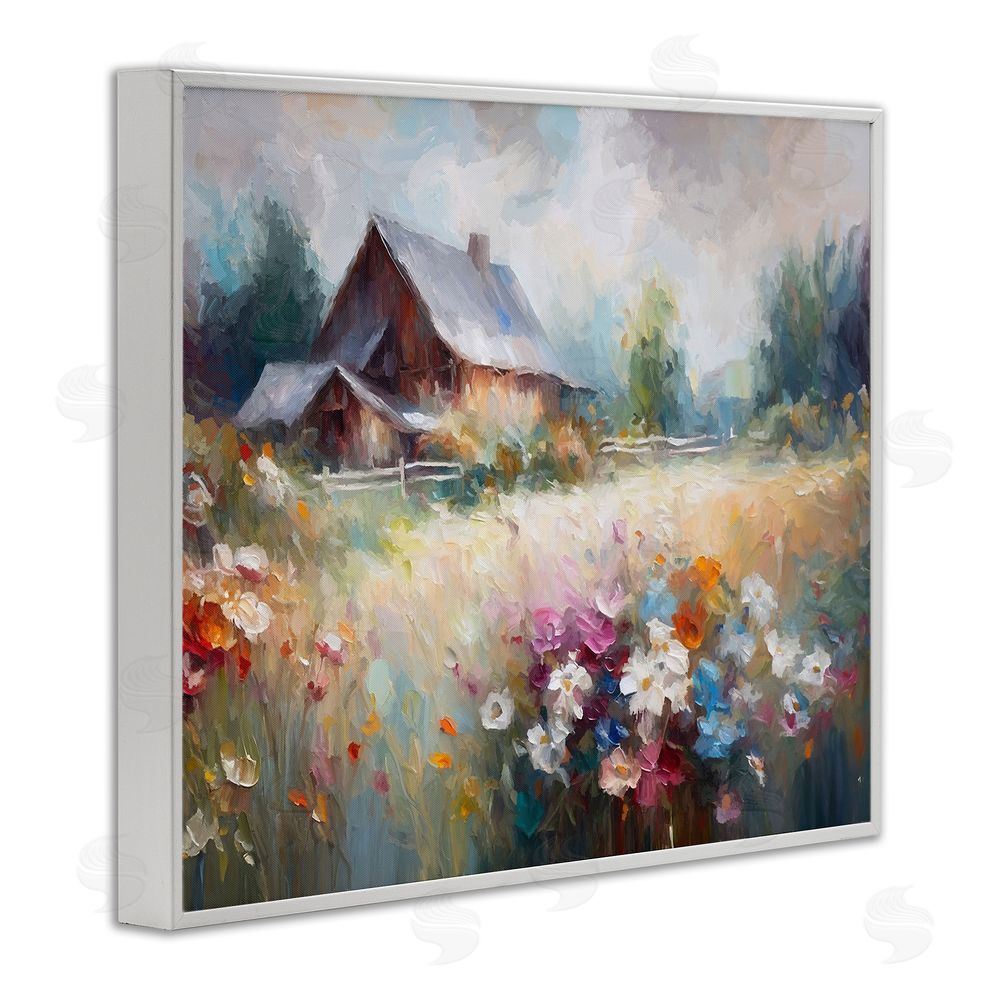 Ramona Murdock Grey Rustic Countryside White Framed Giclee Wall Art Print