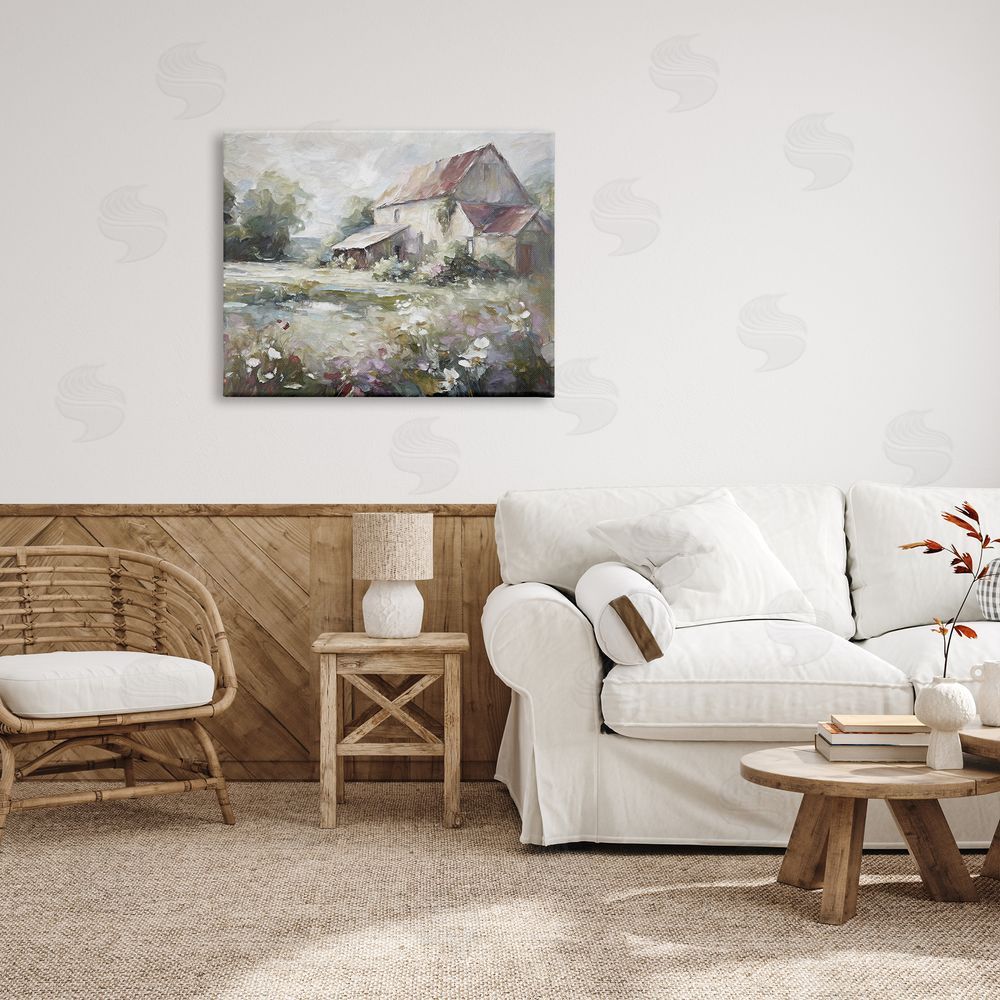 Ramona Murdock Muted Cottage Meadow Canvas Wall Art Print in Room