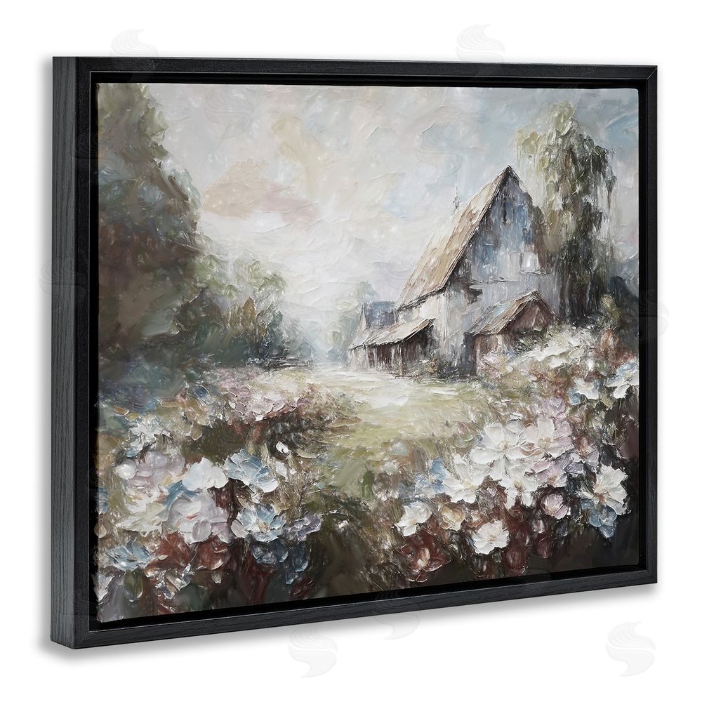 Ramona Murdock Soft Meadow in Countryside Black Floating Frame Canvas Wall Art Print