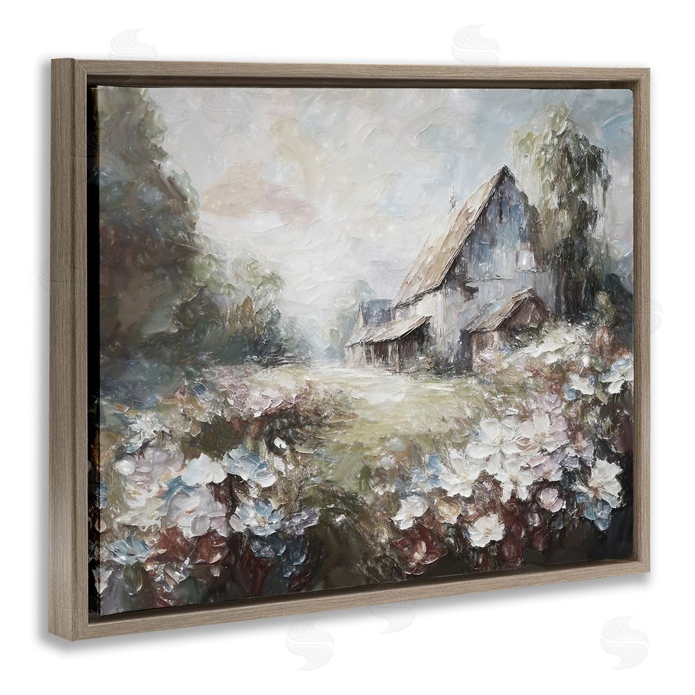 Ramona Murdock Soft Meadow in Countryside Brown Floating Frame Canvas Wall Art Print
