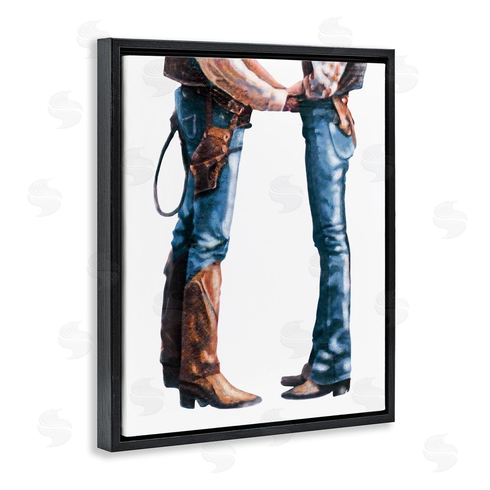 Marcus Prime Country Cowboy & Cowgirl Black Floating Frame Canvas Wall Art Print