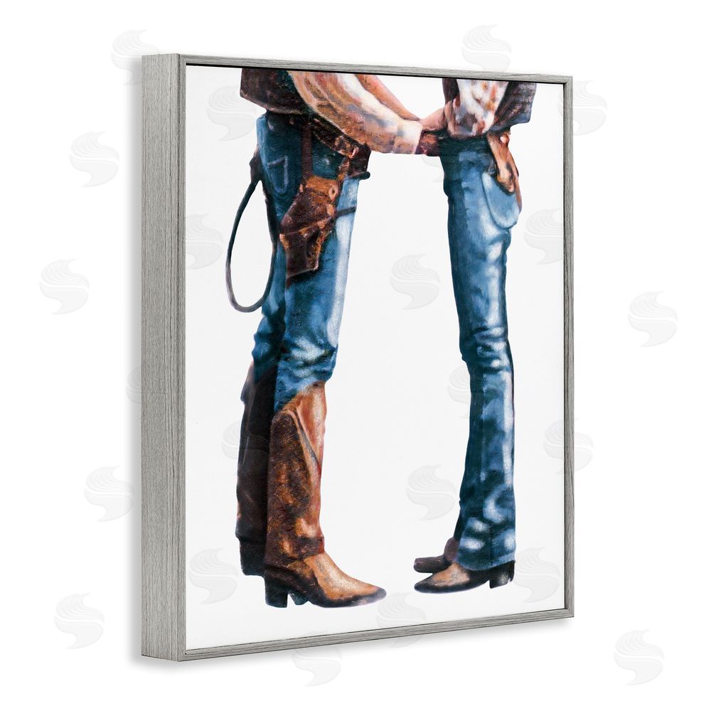 Marcus Prime Country Cowboy & Cowgirl Gray Framed Giclee Wall Art Print