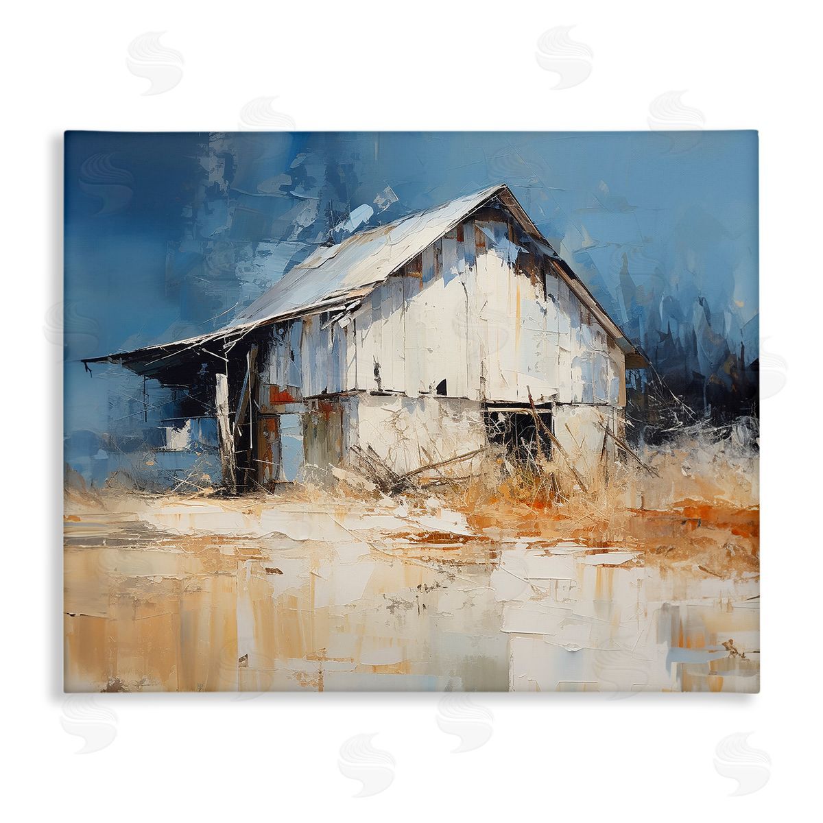 Ramona Murdock Abstract Weathered Barn Stretched Canvas Wall Art Print