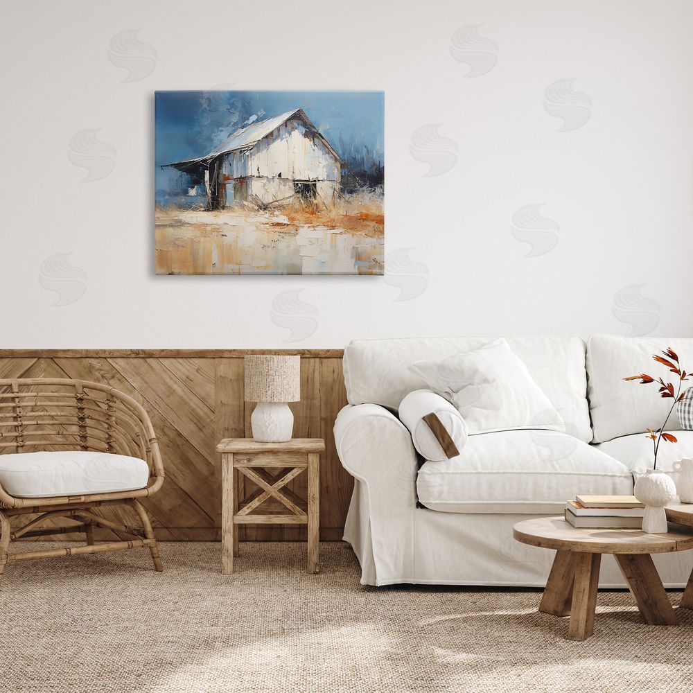 Ramona Murdock Abstract Weathered Barn Canvas Wall Art Print in Room