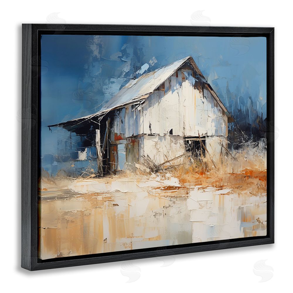 Ramona Murdock Abstract Weathered Barn Black Floating Frame Canvas Wall Art Print