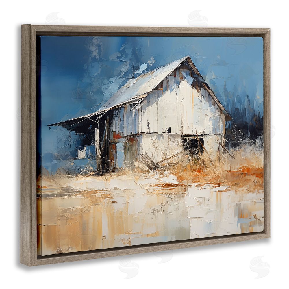 Ramona Murdock Abstract Weathered Barn Brown Floating Frame Canvas Wall Art Print