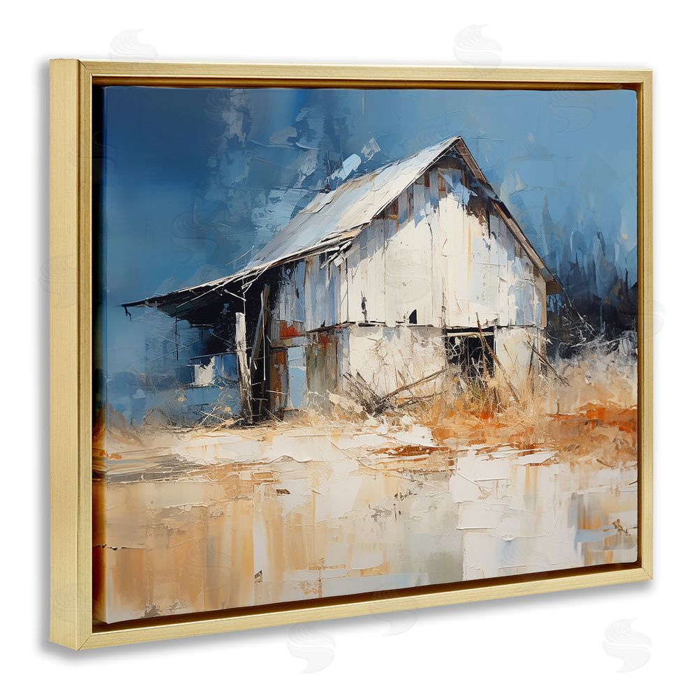 Ramona Murdock Abstract Weathered Barn Gold Floating Frame Canvas Wall Art Print