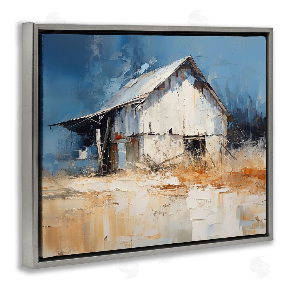 Ramona Murdock Abstract Weathered Barn Grey Floating Frame Canvas Wall Art Print