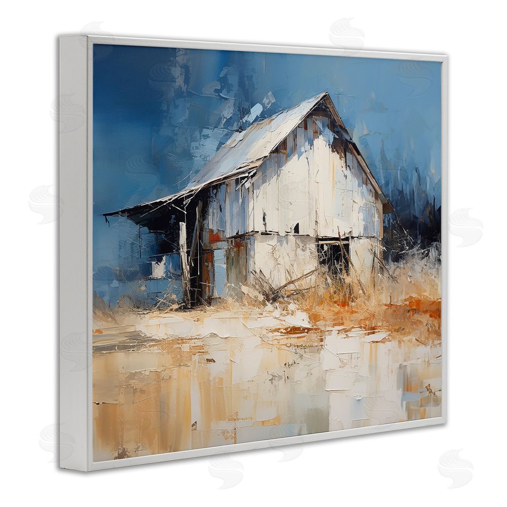 Ramona Murdock Abstract Weathered Barn White Framed Giclee Wall Art Print