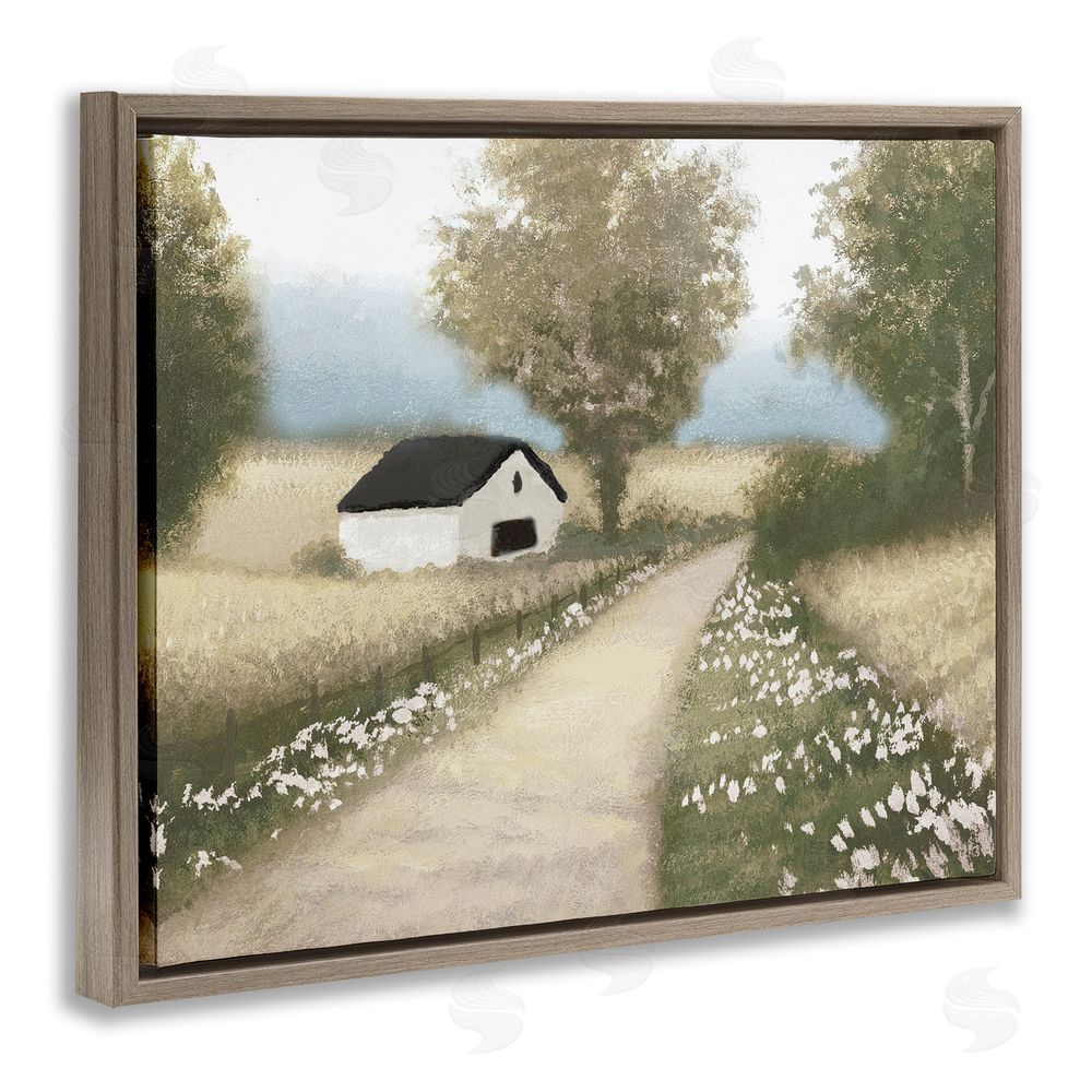 Michael Marcon Subtle Cottage Path Brown Floating Frame Canvas Wall Art Print