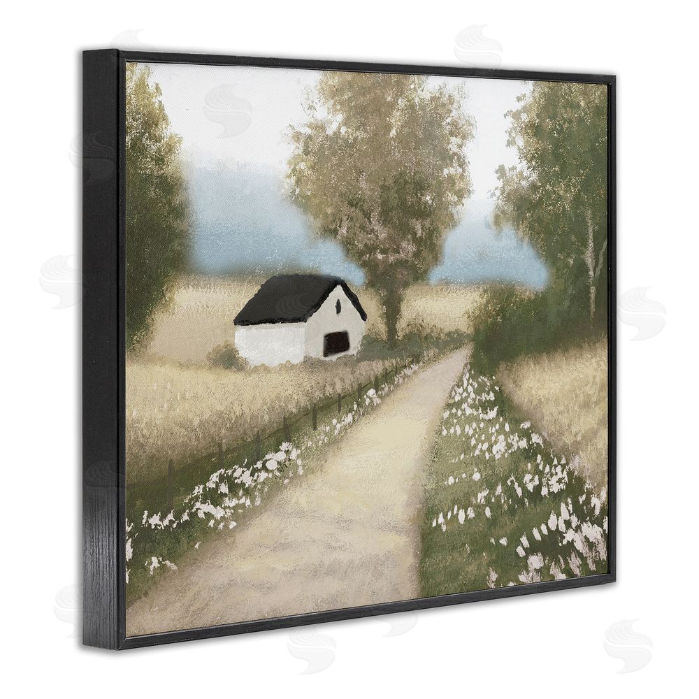 Michael Marcon Subtle Cottage Path Black Framed Giclee Wall Art Print