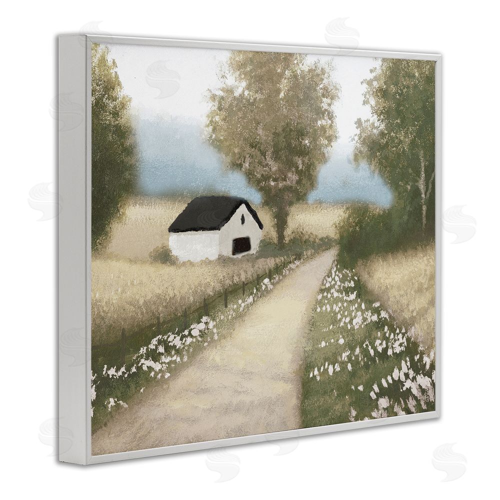 Michael Marcon Subtle Cottage Path White Framed Giclee Wall Art Print