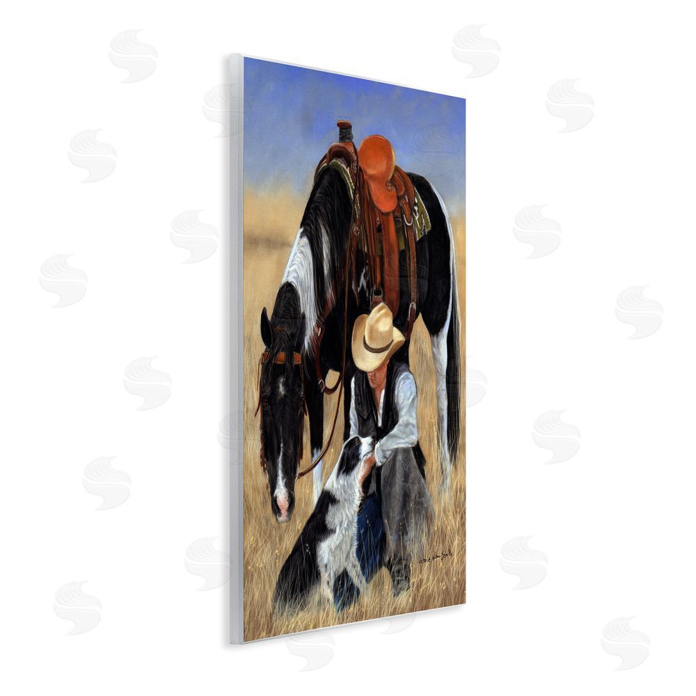 Victoria Schultz Cowboy with Dog & Horse Wall Plaque Art Print