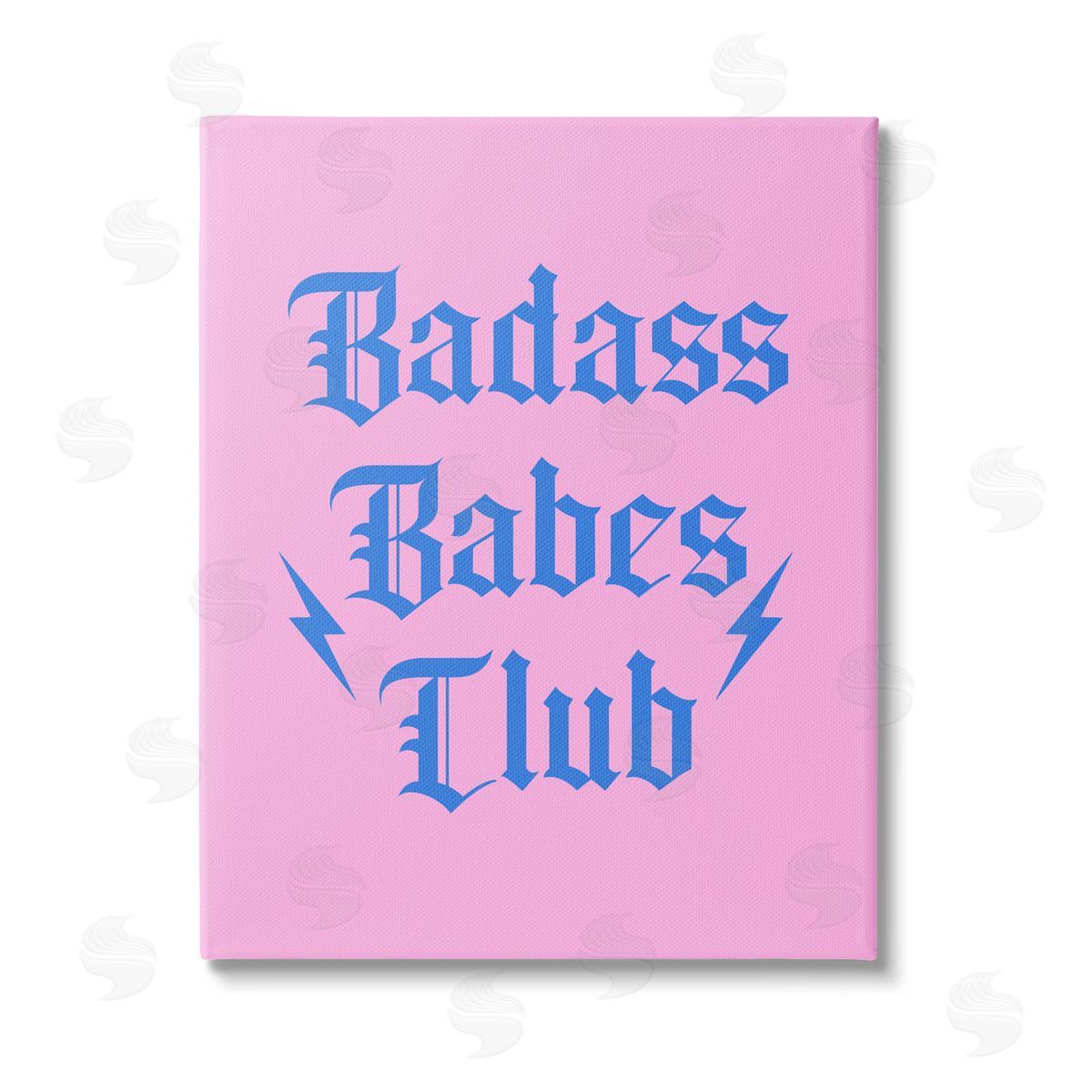 House of Lulu Bad*ss Babes Club Phrase Stretched Canvas Wall Art Print