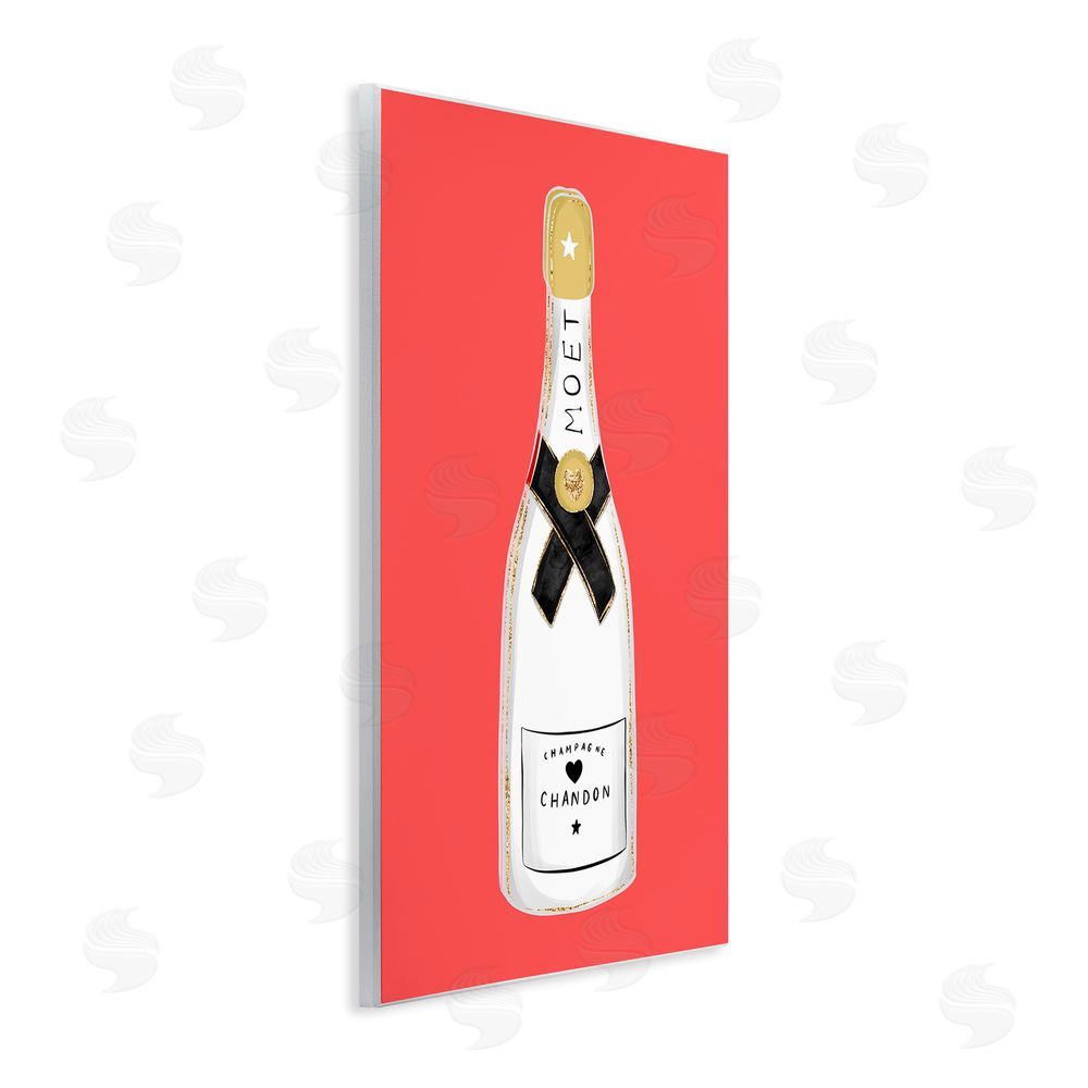 House of Lulu Champagne on Red Wall Plaque Art Print
