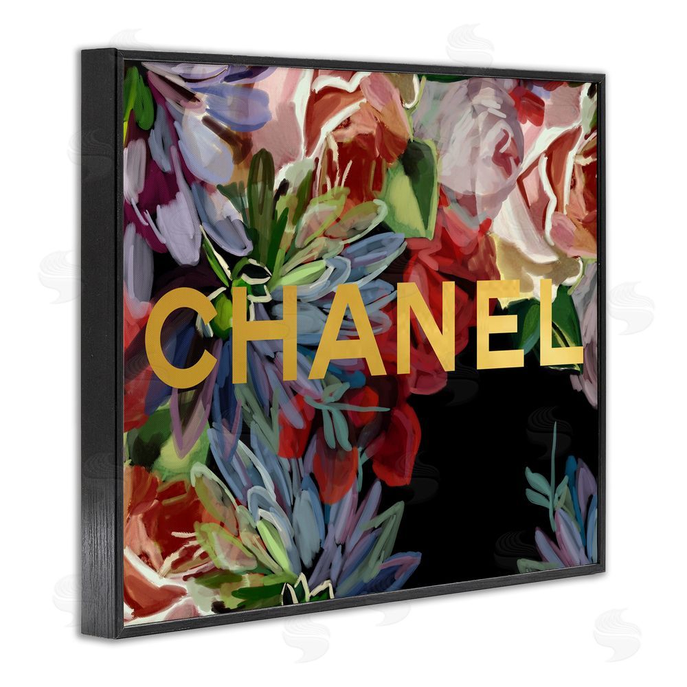 Amelia Noyes Flower Patterned Glam Brand Black Framed Giclee Wall Art Print