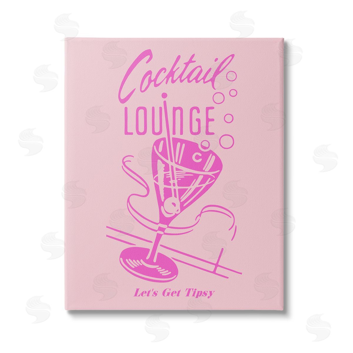House of Lulu Pink Cocktail Lounge Stretched Canvas Wall Art Print