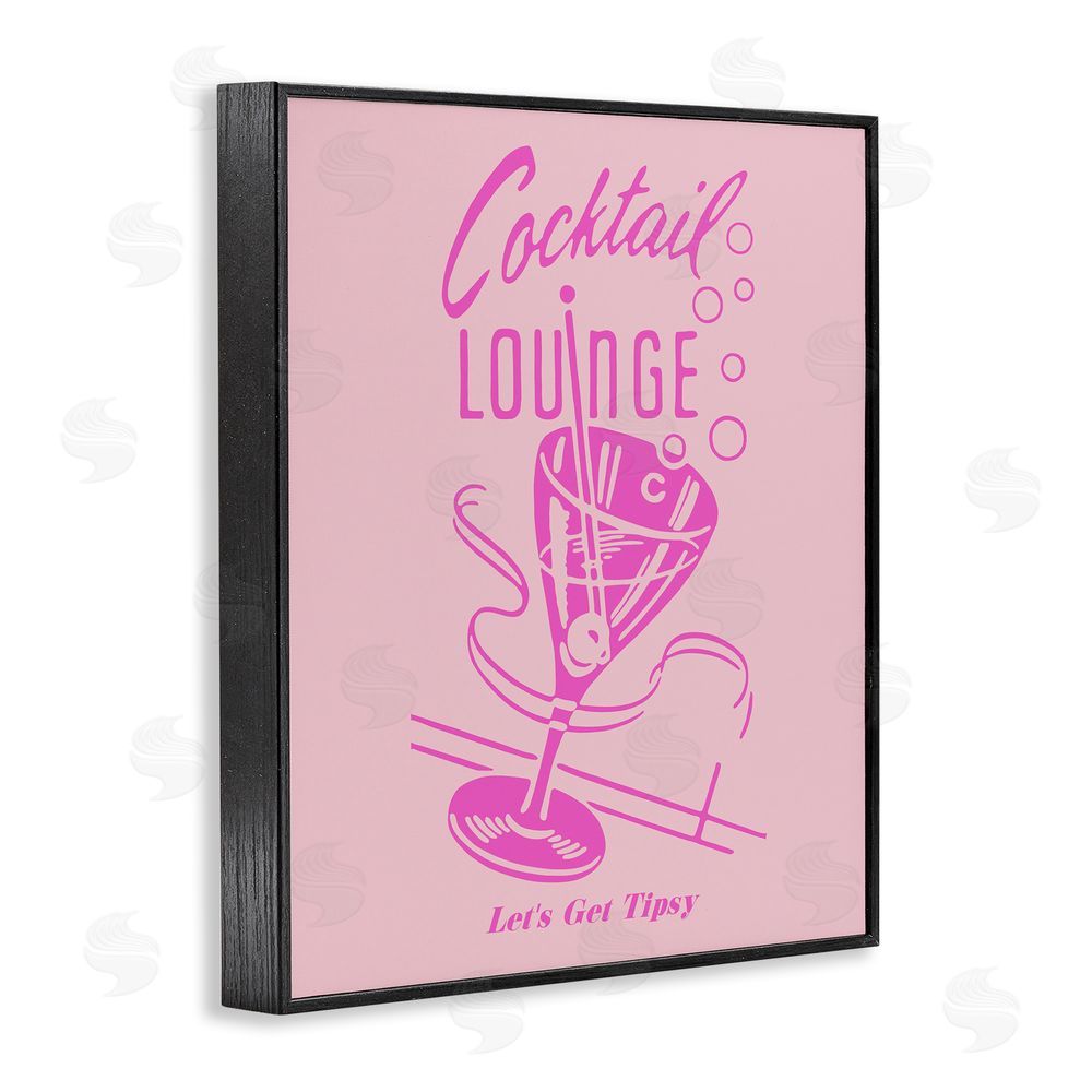 House of Lulu Pink Cocktail Lounge Black Framed Giclee Wall Art Print