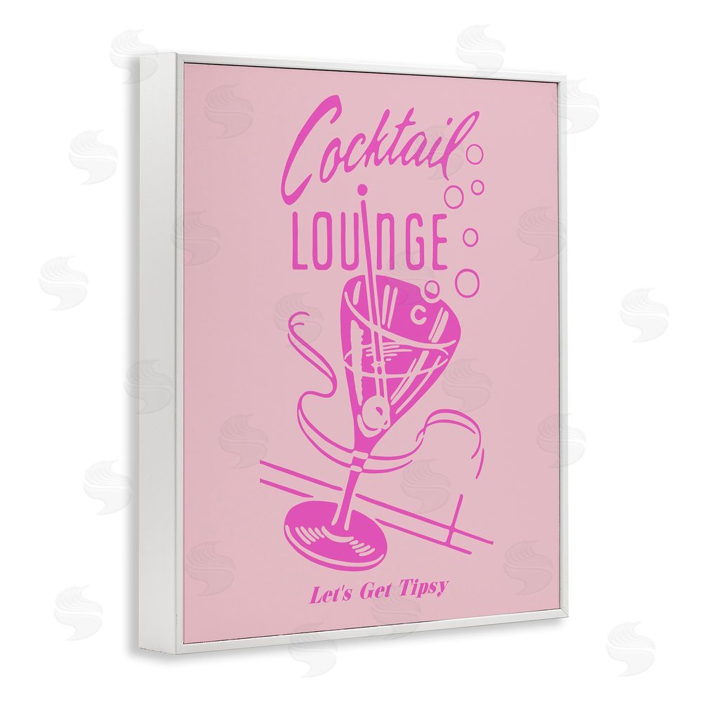 House of Lulu Pink Cocktail Lounge White Framed Giclee Wall Art Print