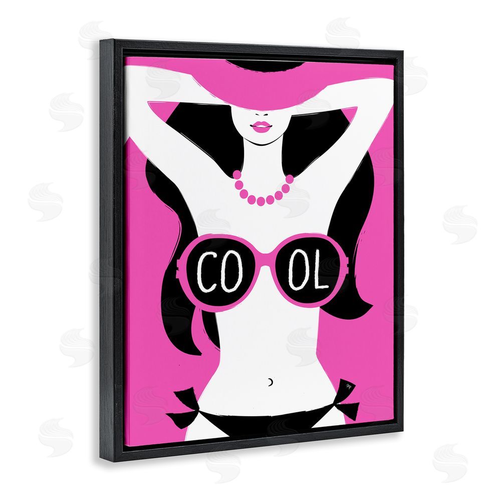 Martina Pavlova Cool Sunglasses Woman Phrase Black Floating Frame Canvas Wall Art Print
