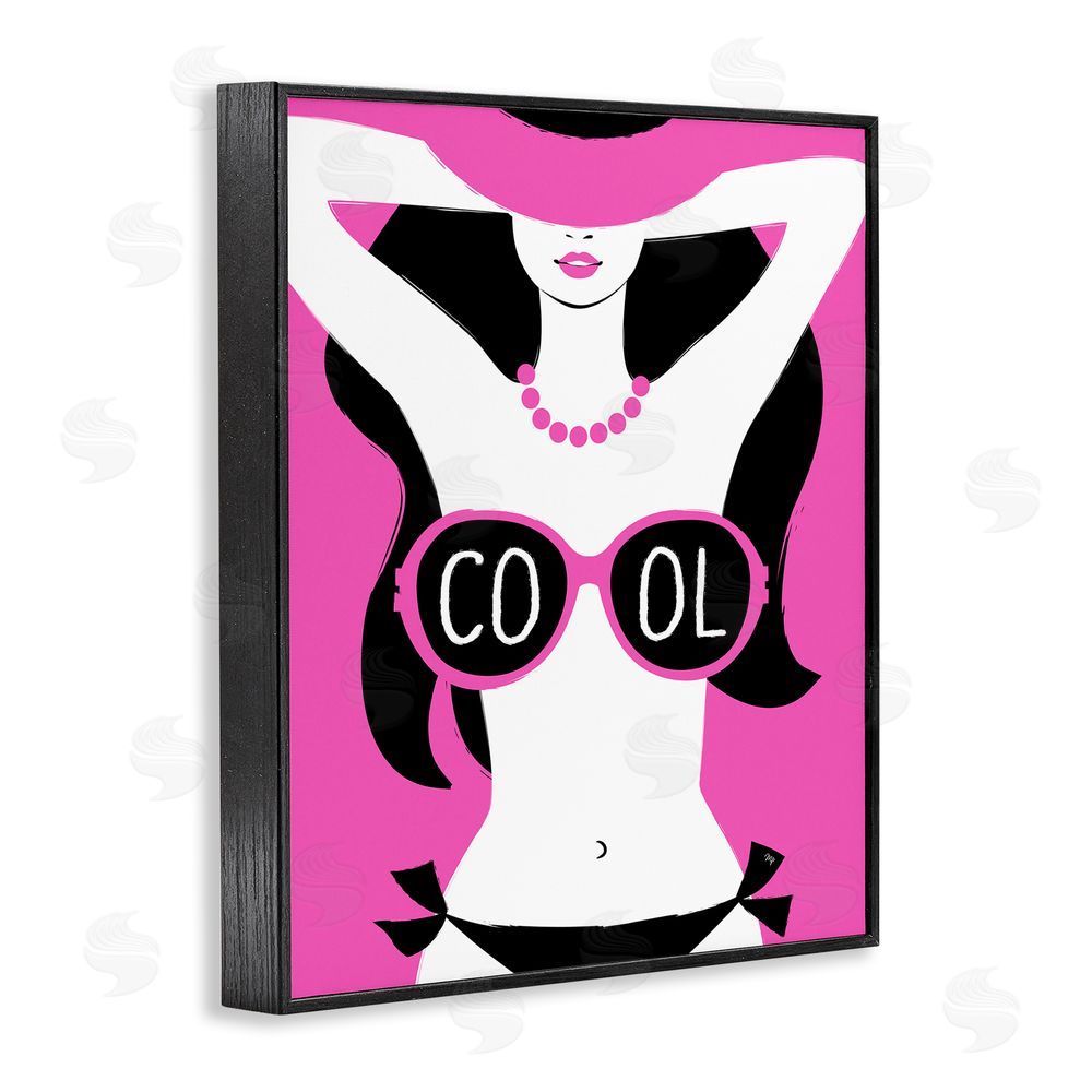 Martina Pavlova Cool Sunglasses Woman Phrase Black Framed Giclee Wall Art Print