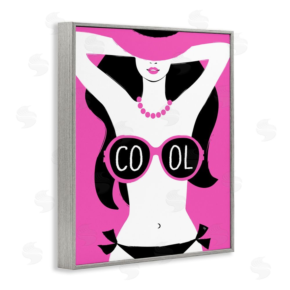 Martina Pavlova Cool Sunglasses Woman Phrase Gray Framed Giclee Wall Art Print