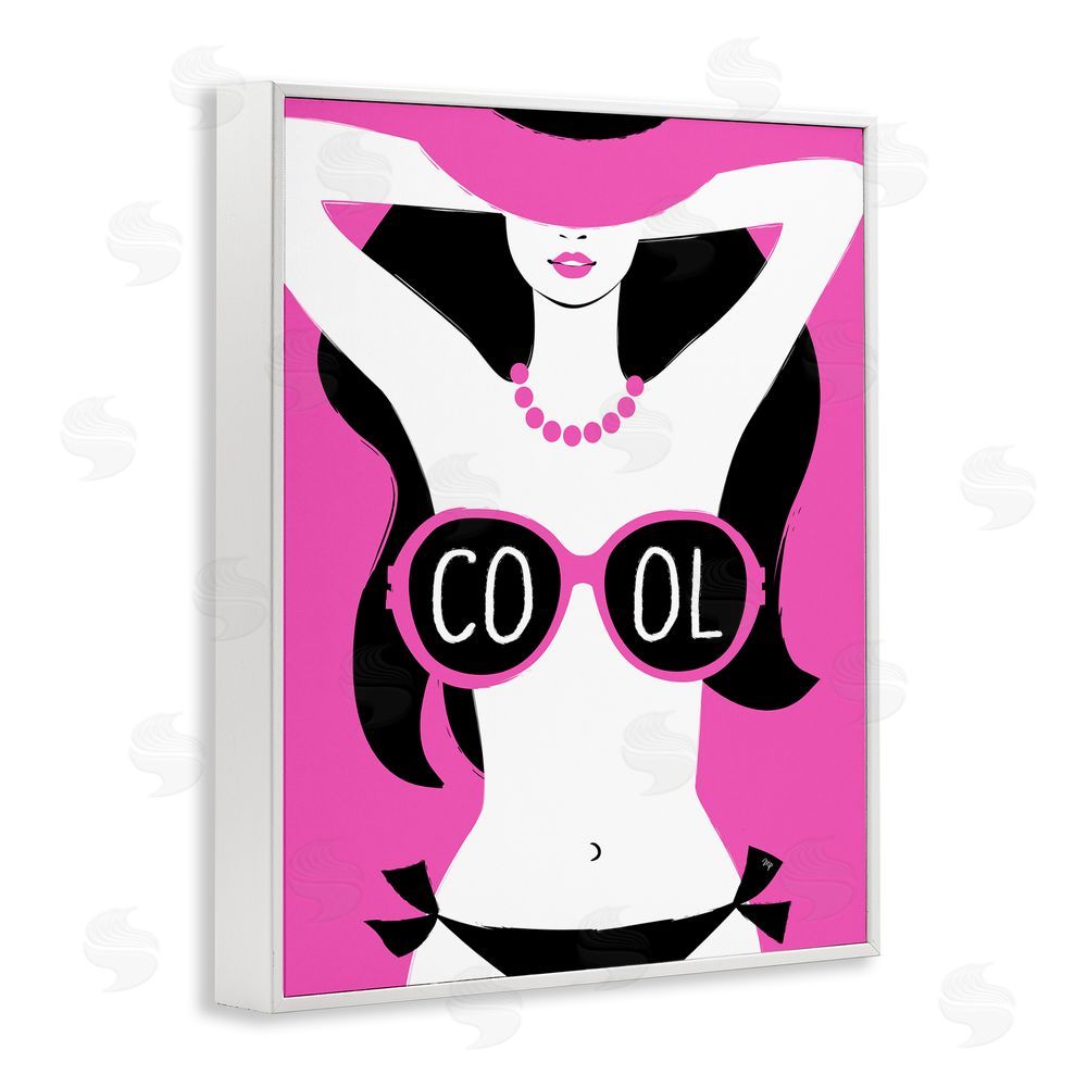 Martina Pavlova Cool Sunglasses Woman Phrase White Framed Giclee Wall Art Print