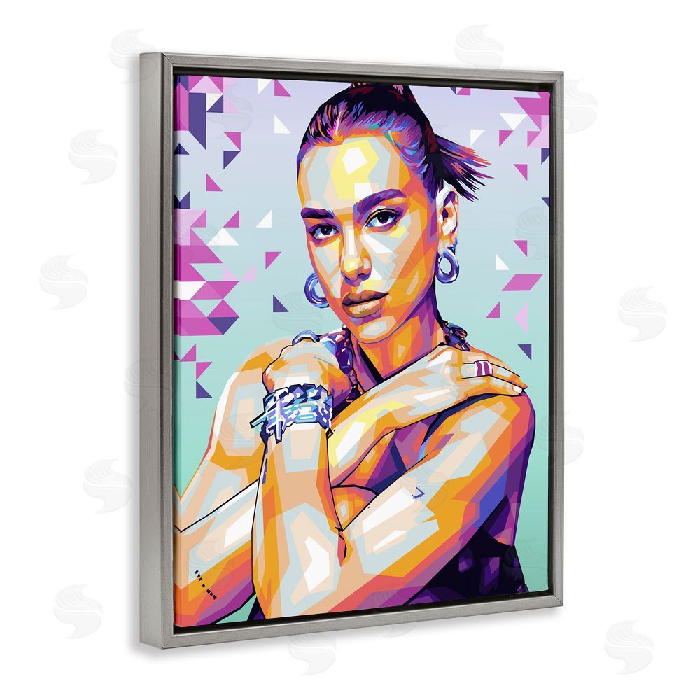 Birch & Ink Fashionista with Accessories Grey Floating Frame Canvas Wall Art Print
